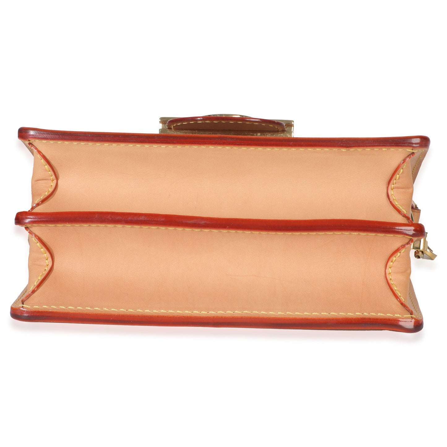 Louis Vuitton Pink Brown Leather Woven Dauphine PM
