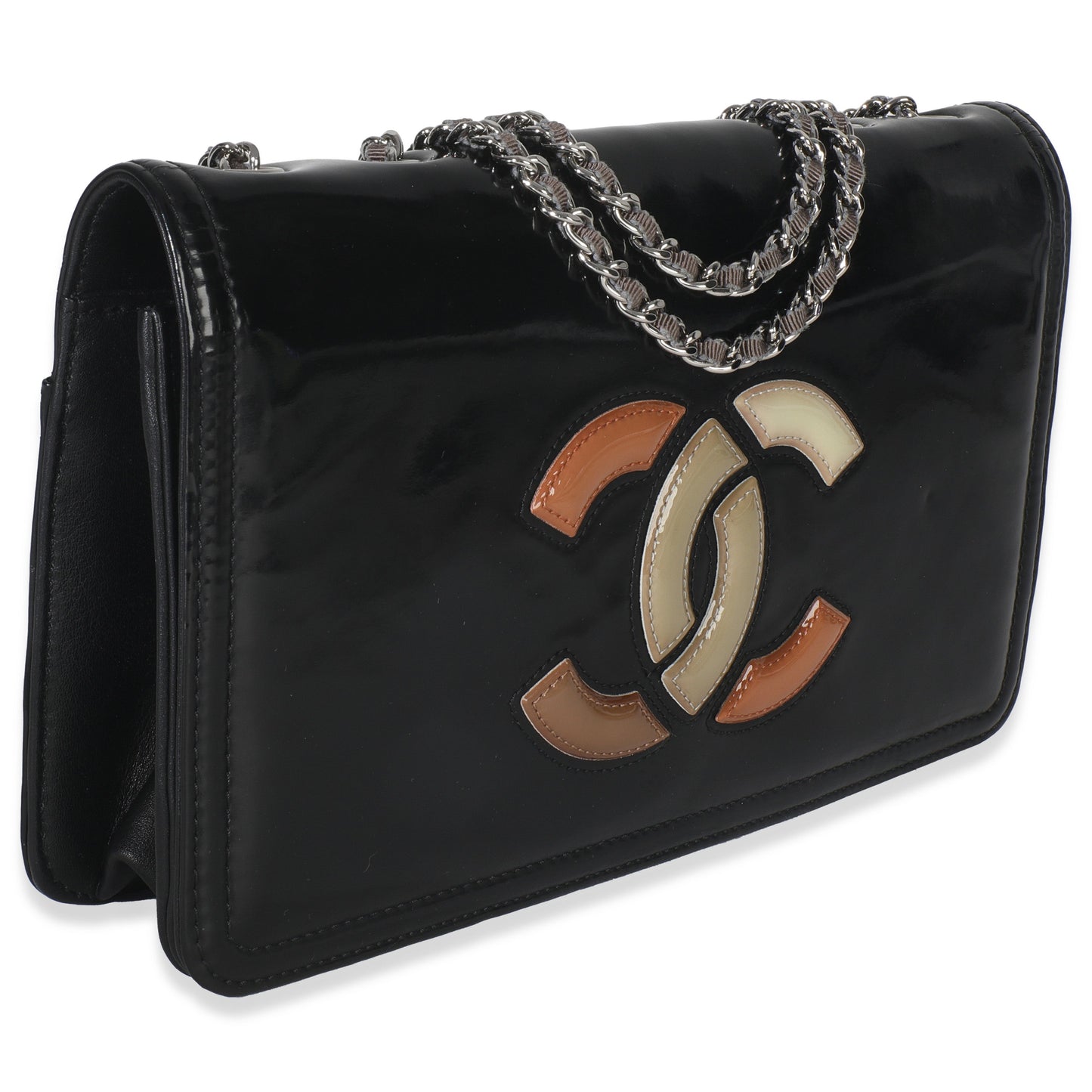Chanel Black Patent CC Lipstick Flap Bag
