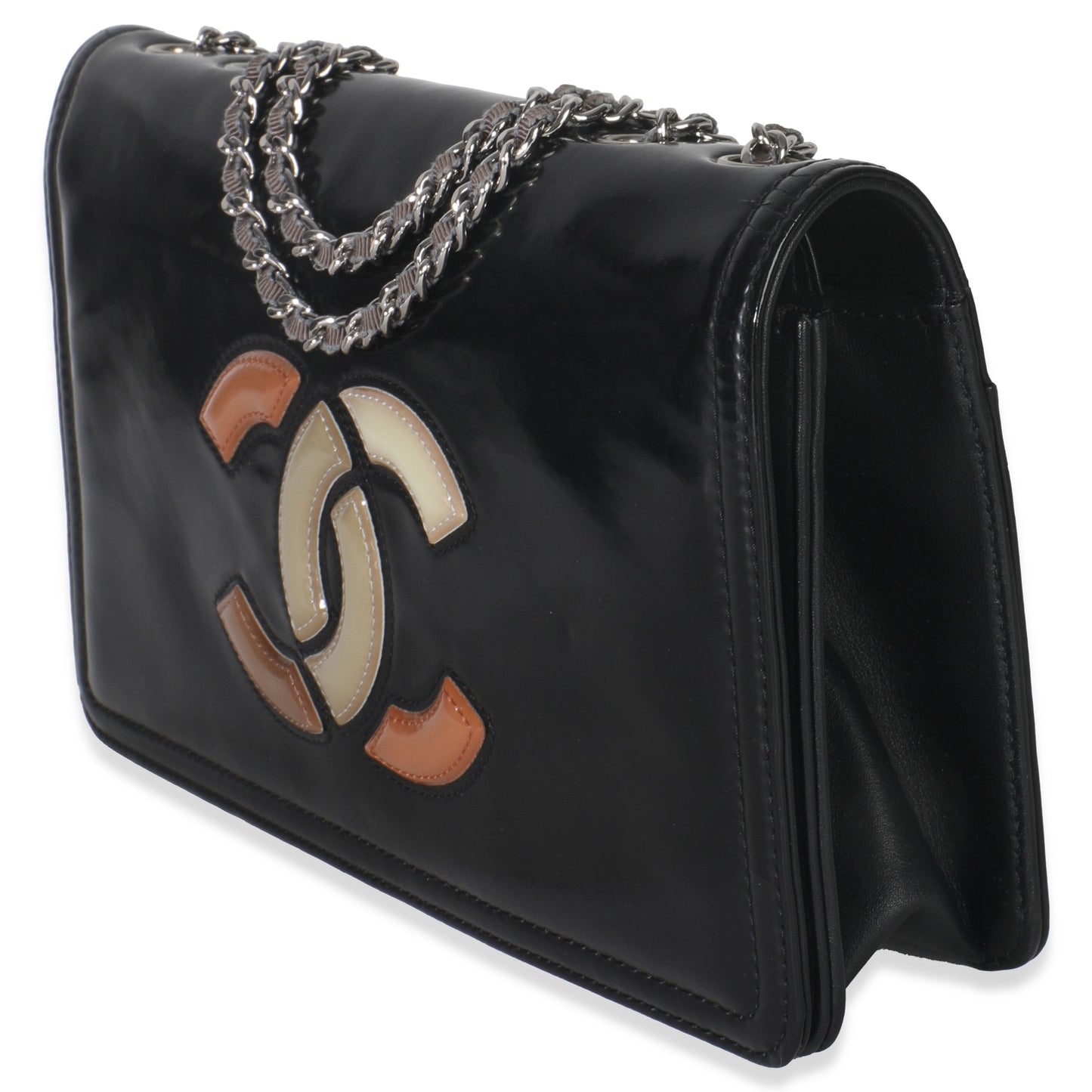 Chanel Black Patent CC Lipstick Flap Bag