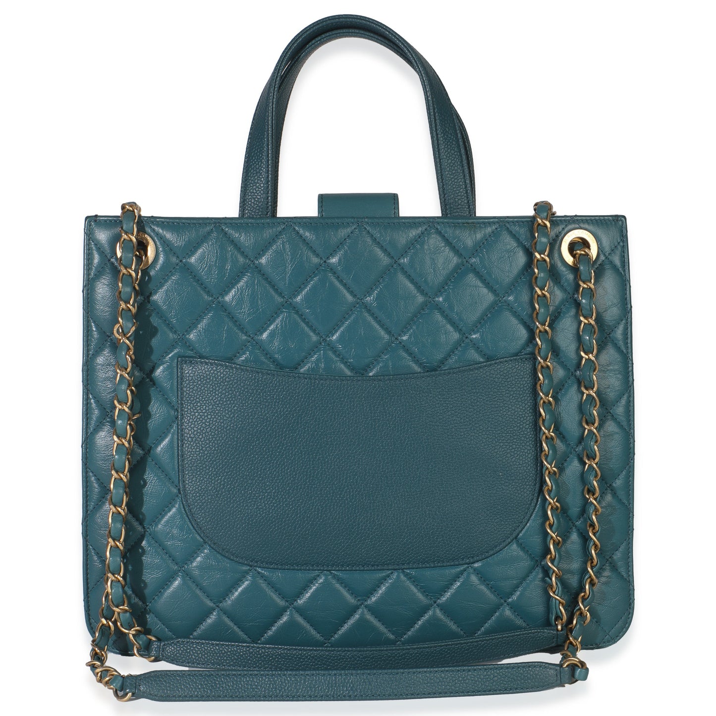 Chanel Teal Quilted Calfskin Large Business Affinity Shopping Bag