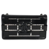 Chanel Black Plexiglass Patent Crystal Lego Brick Flap Bag