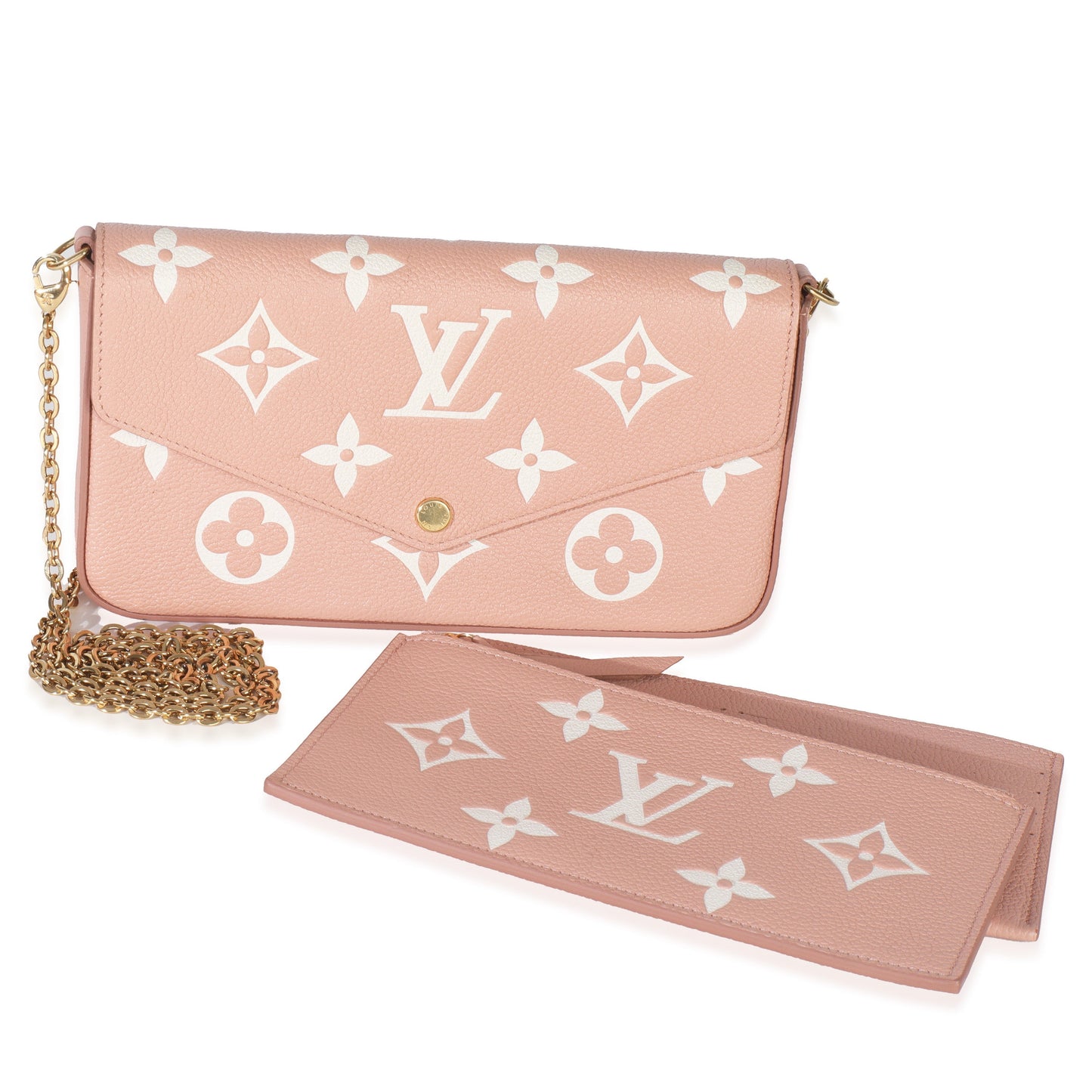 Louis Vuitton Rose Creme Giant Monogram Empreinte Felicie Pochette
