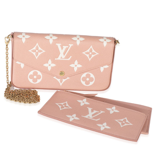 Louis Vuitton Rose Creme Giant Monogram Empreinte Felicie Pochette
