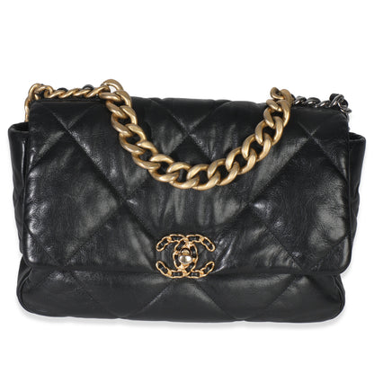 Chanel Black Quilted Lambskin Medium Chanel 19 Flap Bag