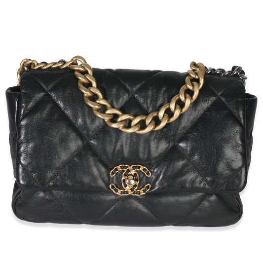 Chanel Black Quilted Lambskin Medium Chanel 19 Flap Bag