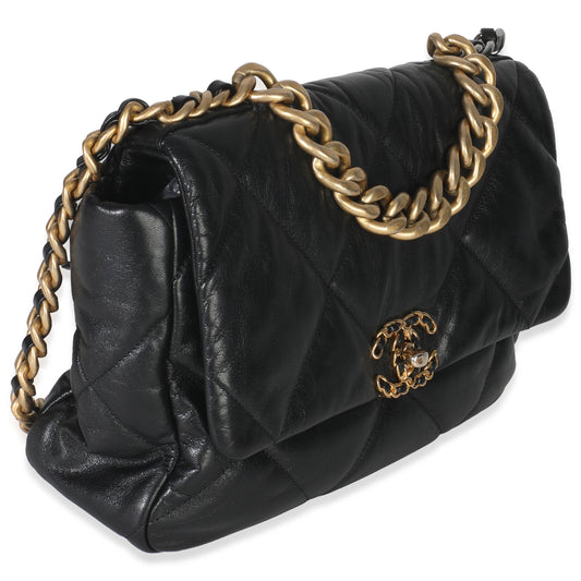 Chanel Black Quilted Lambskin Medium Chanel 19 Flap Bag