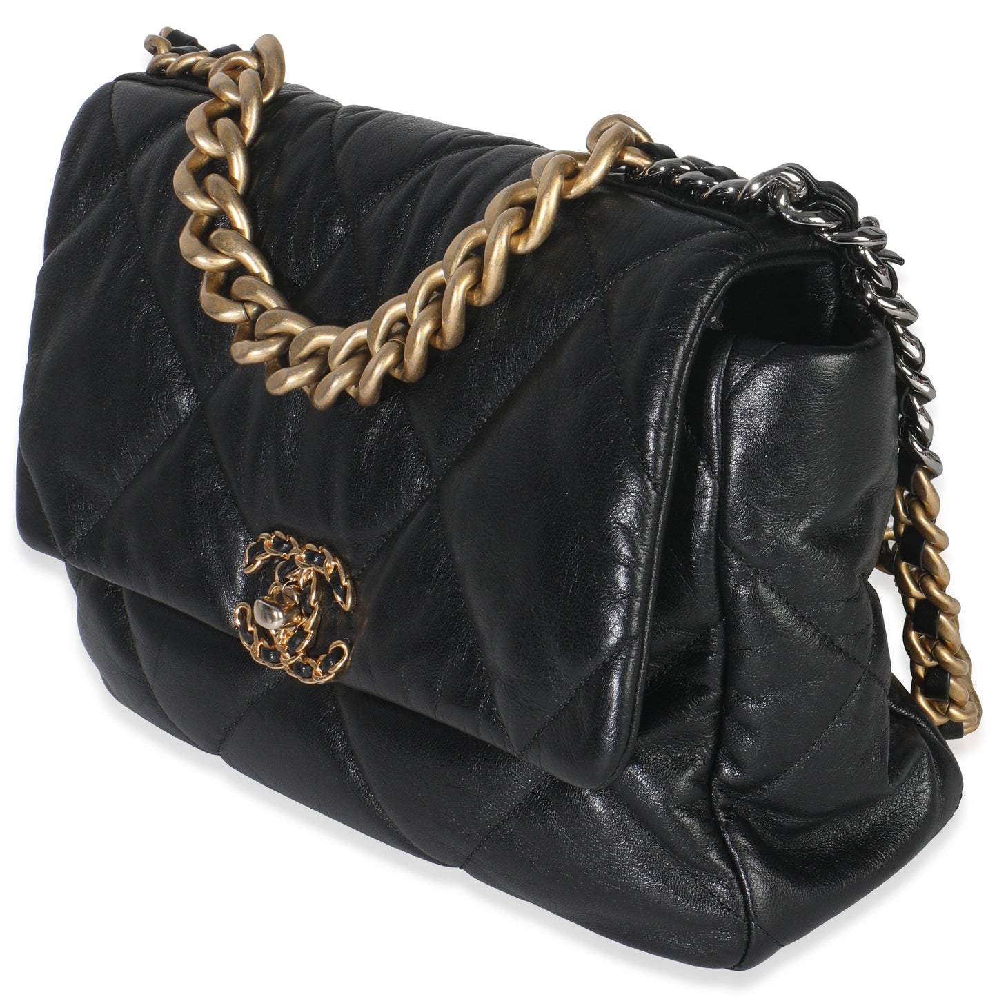 Chanel Black Quilted Lambskin Medium Chanel 19 Flap Bag