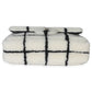 Chanel Black White CC Square Print Shearling Medium Flap Bag