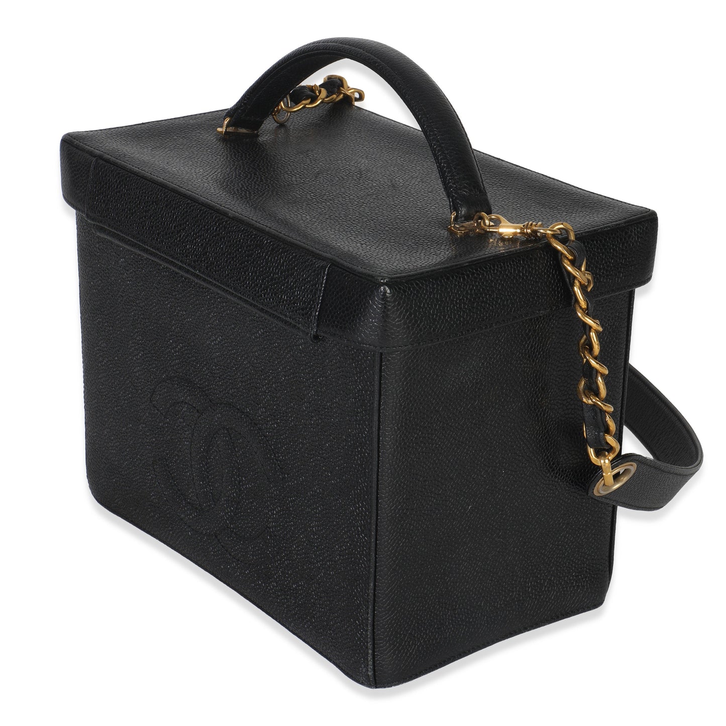 Chanel 24K  Black Caviar Vanity Box Train Case