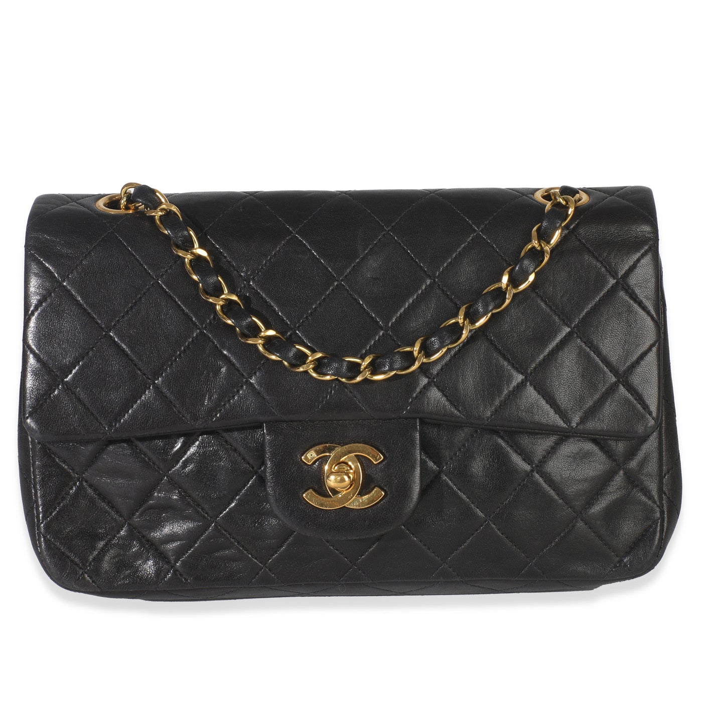 Chanel 24k  Black Quilted Medium Classic Double Flap Bag