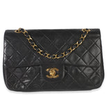 Chanel 24k  Black Quilted Medium Classic Double Flap Bag