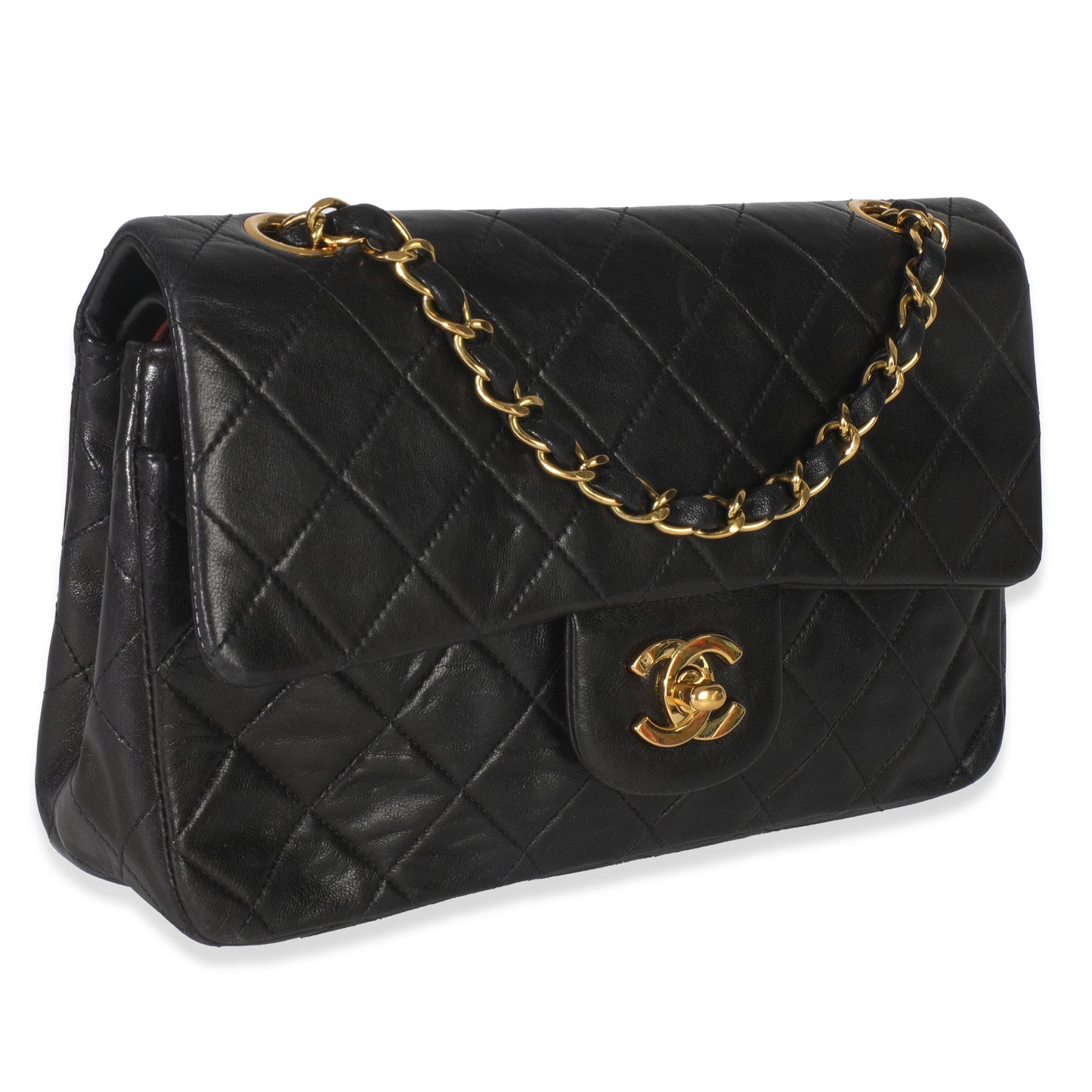 Chanel 24k  Black Quilted Medium Classic Double Flap Bag