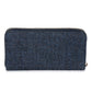 Chanel Blue Metallic Lurex Canvas Deauville Zip Around Wallet