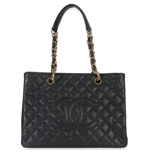 Chanel Black Quilted Caviar Grand Shopper Tote