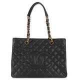 Chanel Black Quilted Caviar Grand Shopper Tote