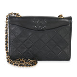Chanel  Black Quilted Lambskin CC Chain Flap Bag