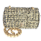 Chanel 22P Black Yellow Tweed Mini Rectangular Flap Bag