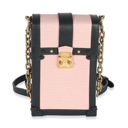 Louis Vuitton Rose Ballerine Black Epi Vertical Trunk Pochette