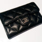 Chanel Black Classic Flap Card Caviar Leather Card Holder Wallet