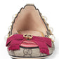 Gucci Monogram Lexi Supreme Pearl Flat Shoes