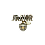 Christian Dior J'Adior Metal Rhinestone Ring Size S Gold