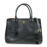 PRADA Saffiano Leather 2Way Bag Hand Bag Shoulder Bag Black 1BA801