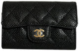Chanel Black Classic Flap Card Caviar Leather Card Holder Wallet