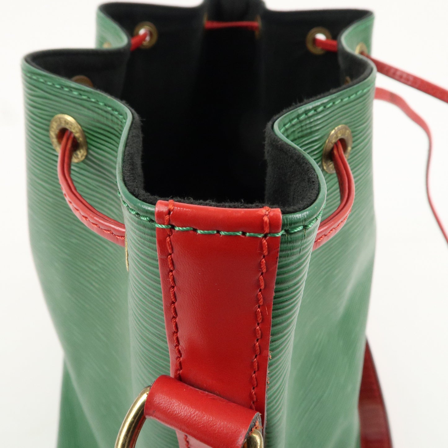 Louis Vuitton Epi Petit Noe Shoulder Bag Bi ColorGreen Red M44147