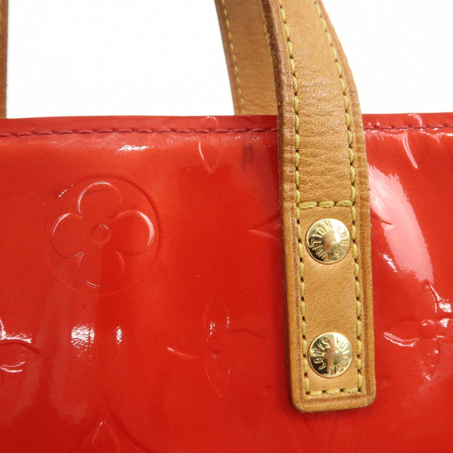 Louis Vuitton Monogram Vernis Lead PM Hand Bag M91088 Rouge