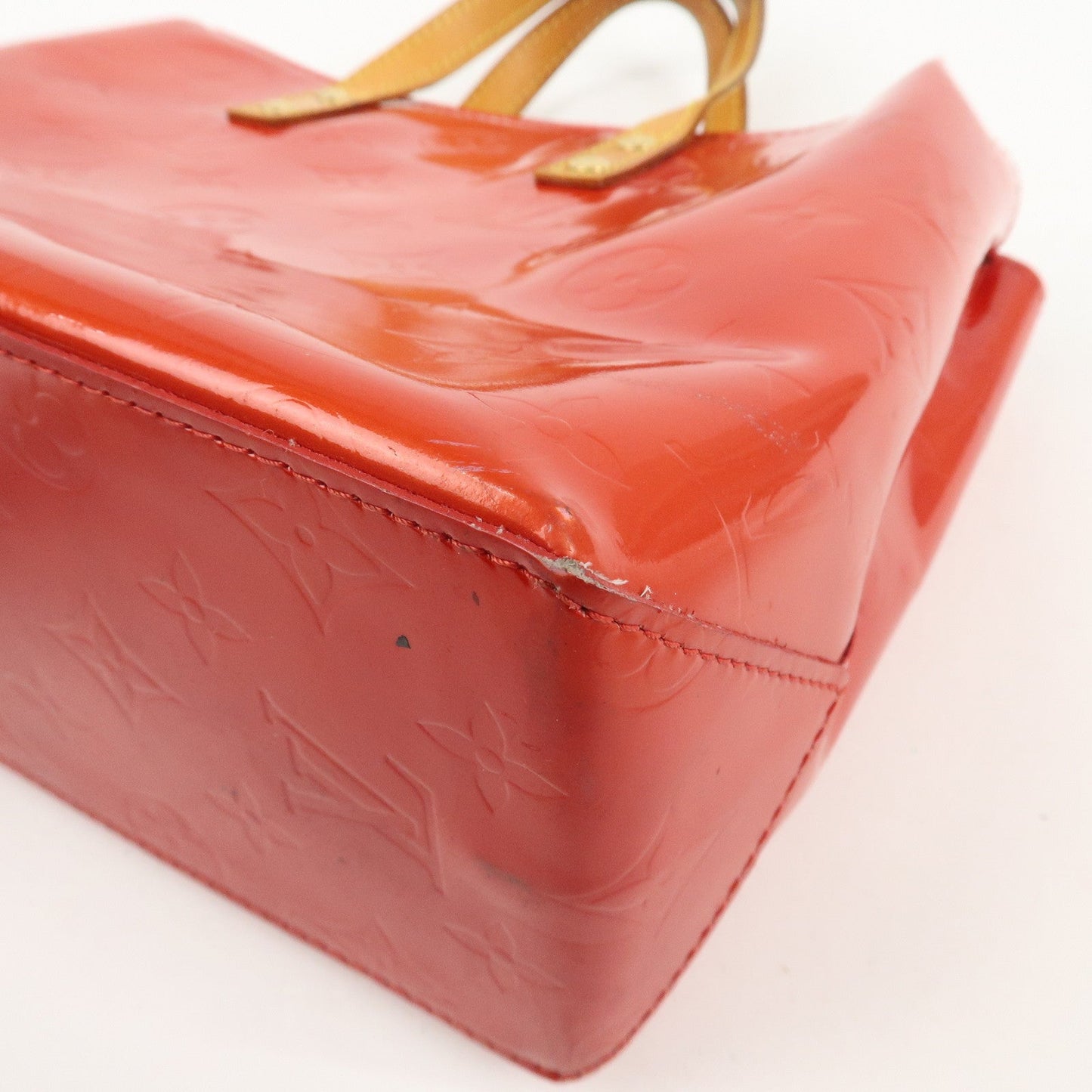 Louis Vuitton Monogram Vernis Lead PM Hand Bag Rouge M91088