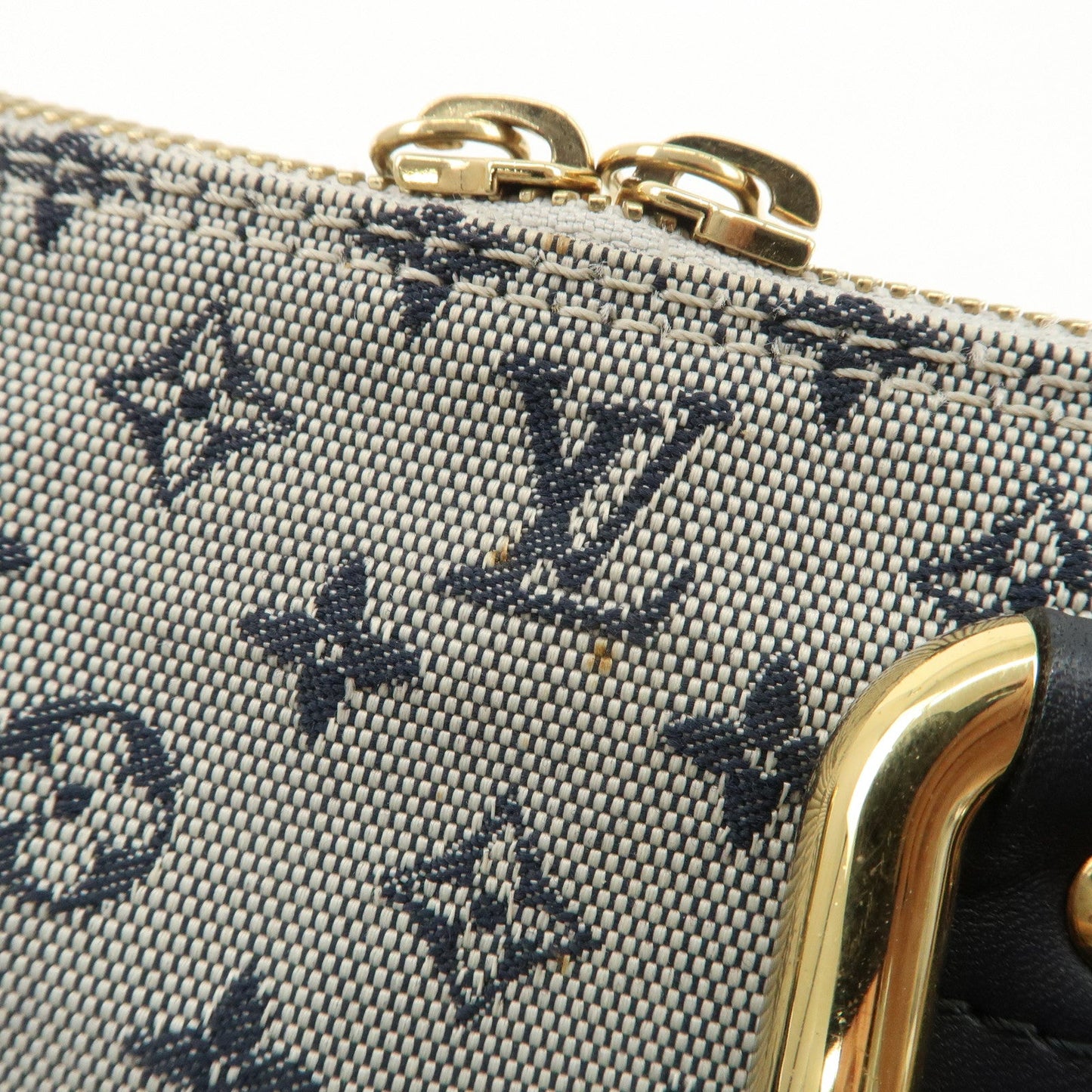 Louis Vuitton Monogram Mini Alma Long Hand Bag Blue M92205