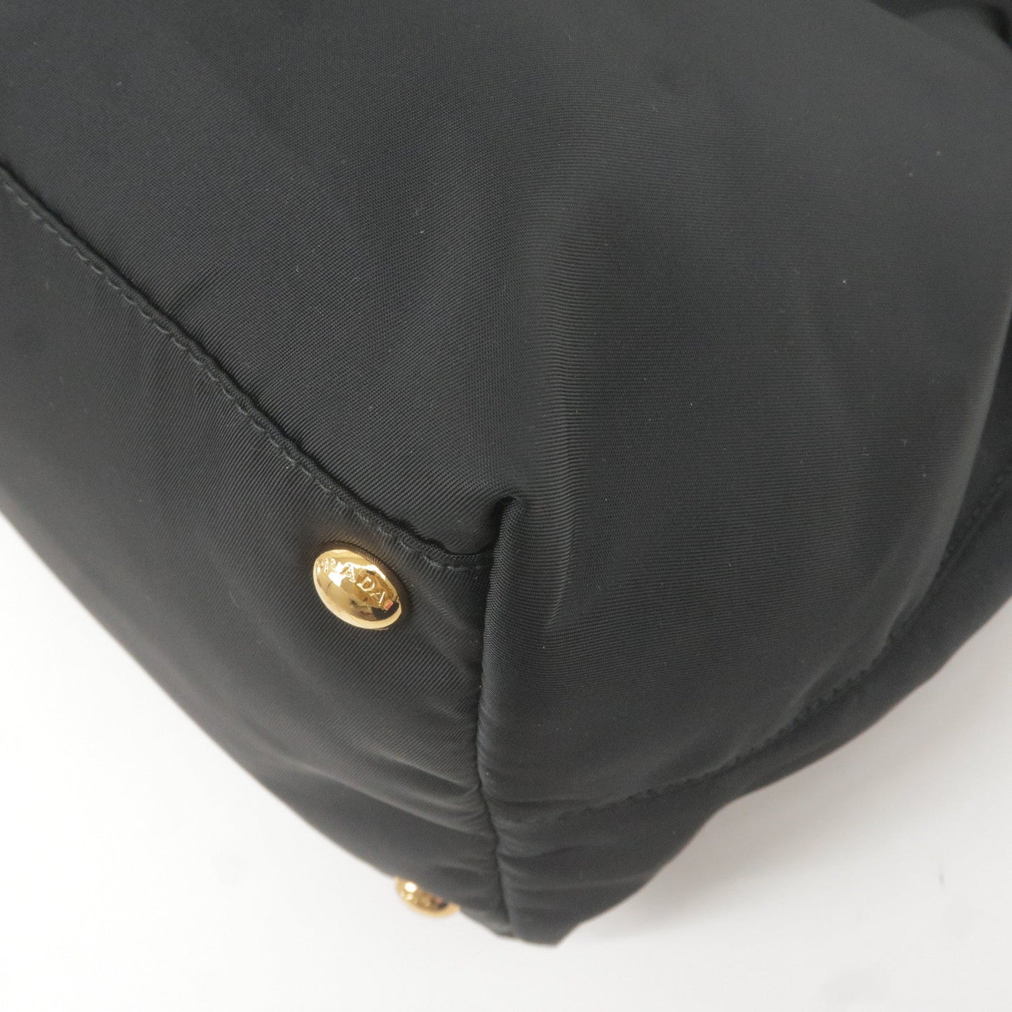 Prada Logo Nylon Leather 2Way Bag Hand Bag NERO Black BN2106
