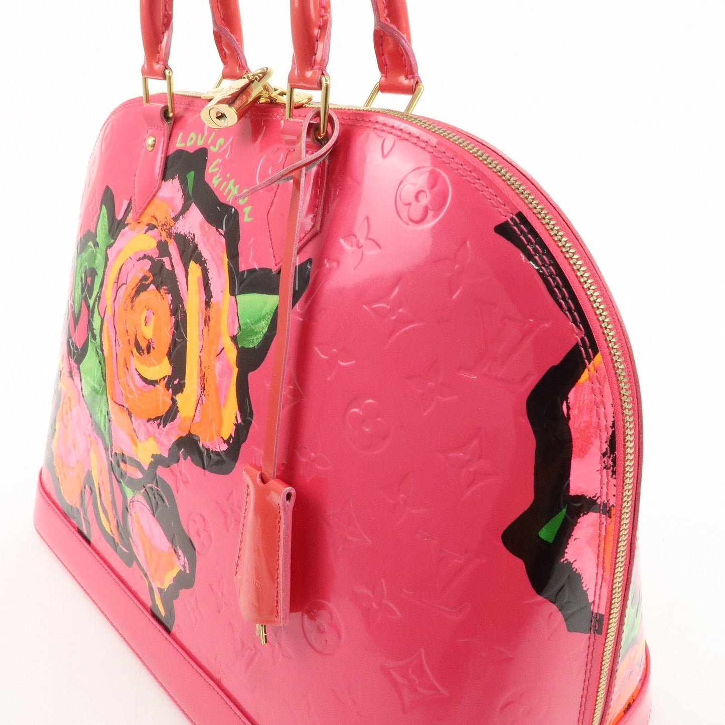 Louis Vuitton Monogram Vernis Alma MM Rose Hand Bag M93686