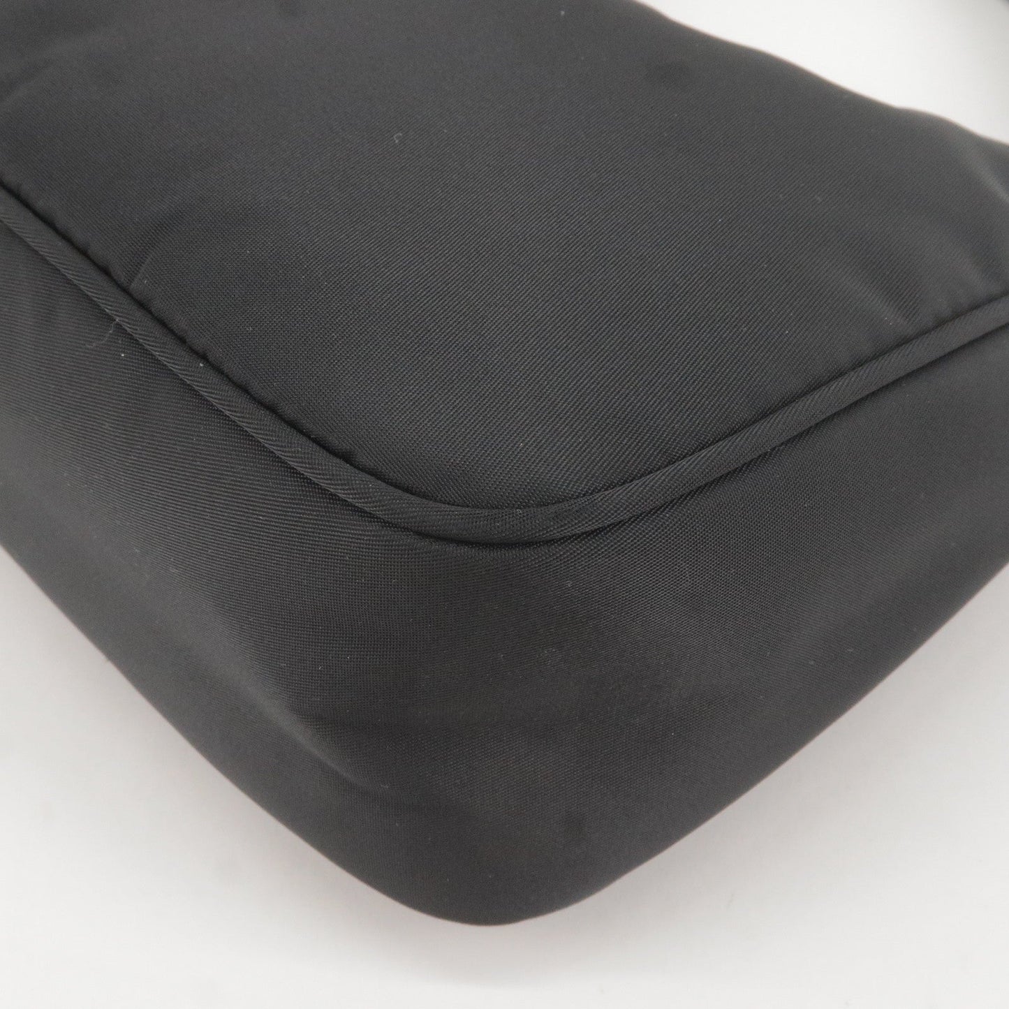 Prada Logo Nylon Hand Bag Pouch Purse NERO Black