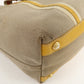 Prada Logo Jacquard Leather 2Way Hand Bag Beige Orange BN1453
