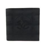 CHANEL New Travel Line Nylon Jacquard Compact Wallet Black A14342