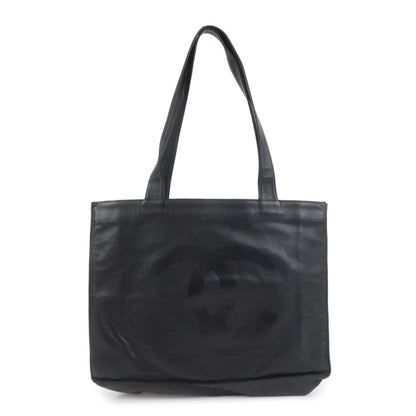 CHANEL COCO Mark Calf Leather Tote Bag Shoulder Bag Black