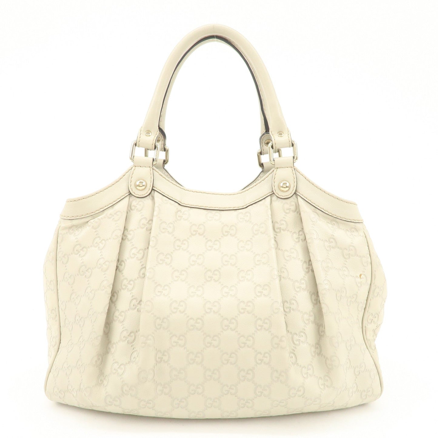 GUCCI Sukey Guccissima Leather Tote Bag Hand Bag Ivory 211944  d