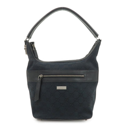 GUCCI GG Canvas Leather Shoulder Bag Hand Bag Black 001.4299  d