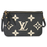 Louis Vuitton Black Cream Giant Monogram Empreinte Double Zip Pochette