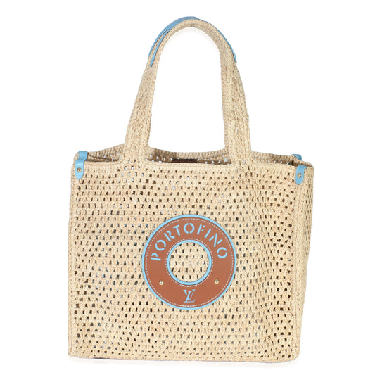 Louis Vuitton Natural Raffia Calfskin Portofino OnTheGo MM