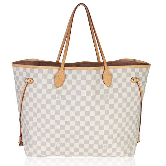 Louis Vuitton Rose Ballerine Damier Azur Canvas Neverfull GM