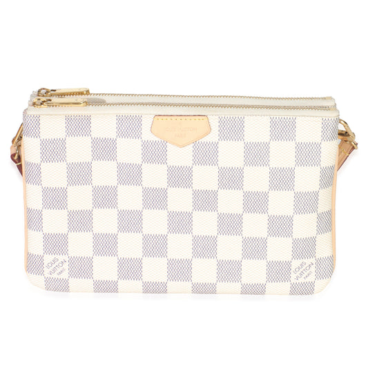 Louis Vuitton Damier Azur Canvas Double Zip Pochette