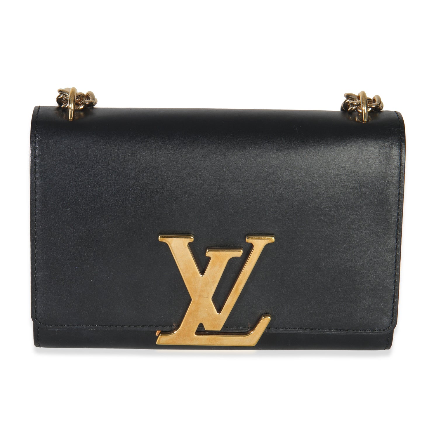 Louis Vuitton Black Calfskin Louise Clutch MM