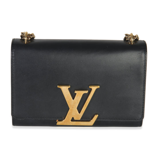 Louis Vuitton Black Calfskin Louise Clutch MM