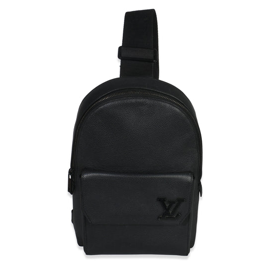 Louis Vuitton Black Waxy Calfskin Aerogram Pilot Slingbag