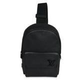 Louis Vuitton Black Waxy Calfskin Aerogram Pilot Slingbag