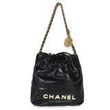 Chanel Black Quilted Calfskin Mini Chanel 22 Hobo