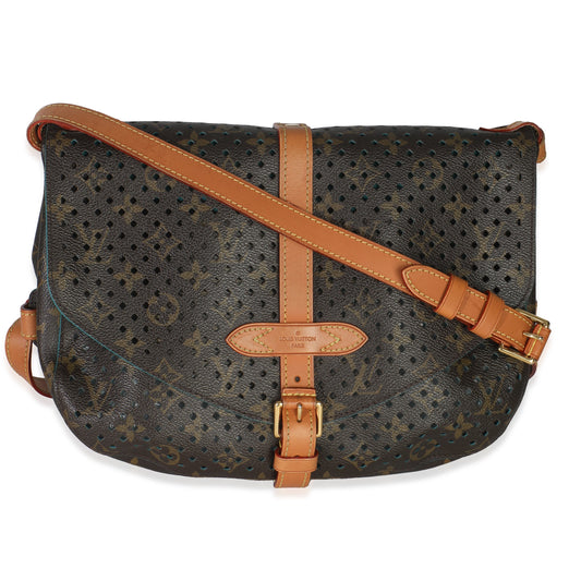 Louis Vuitton Teal Monogram Canvas Flore Perforated Saumur