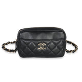 Chanel Black Quilted Lambskin Front Pocket Belt Bag